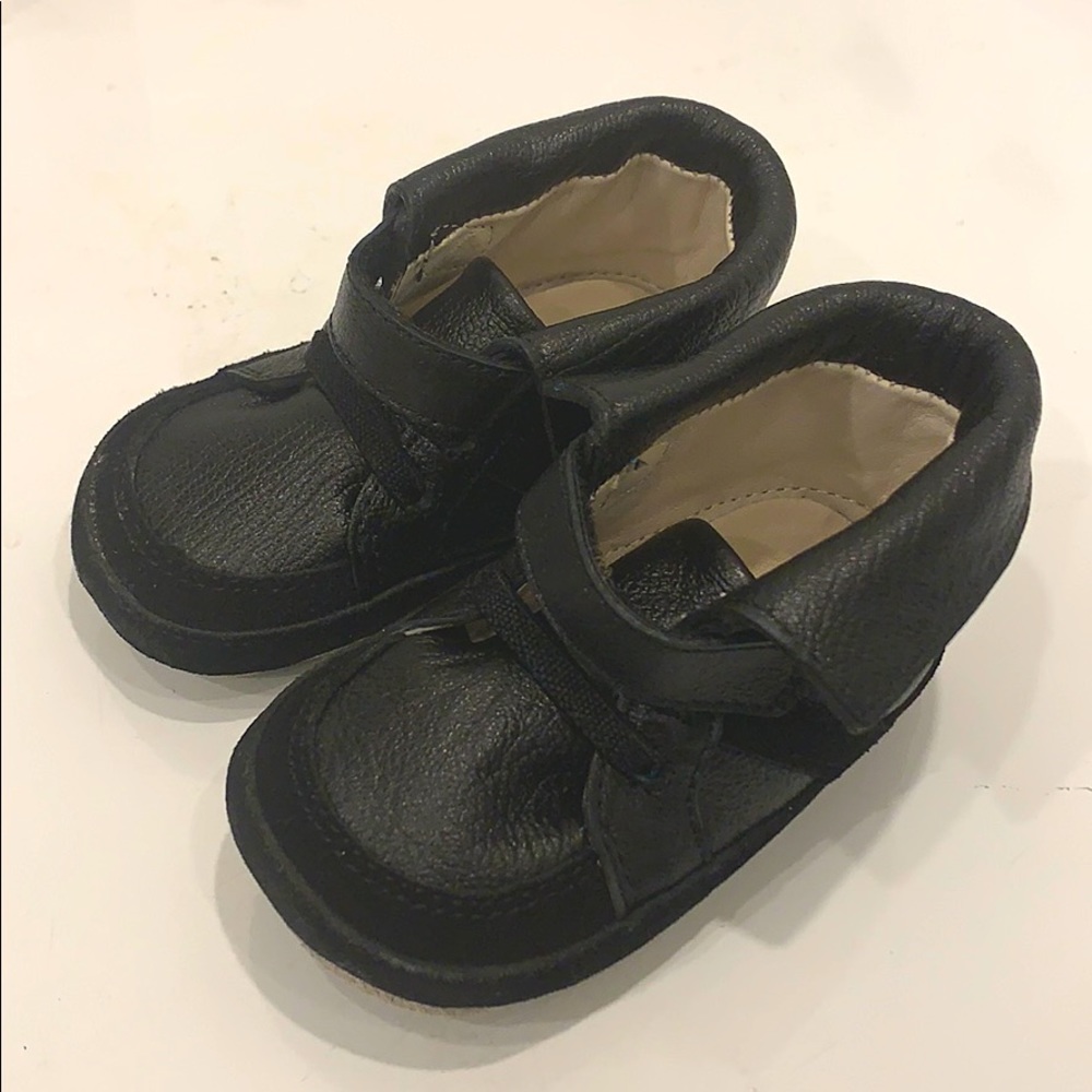Black Leather Infant Shoes